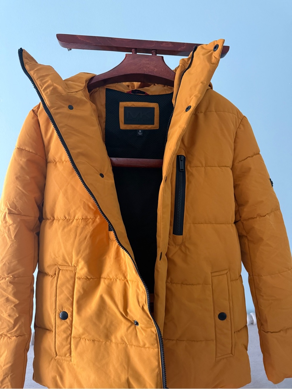 Michael Kora Men's Mustard Quilted Puffer Jacket medium